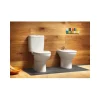 Baño cn toque de madera elgante y muestra Bidé marca ROCA